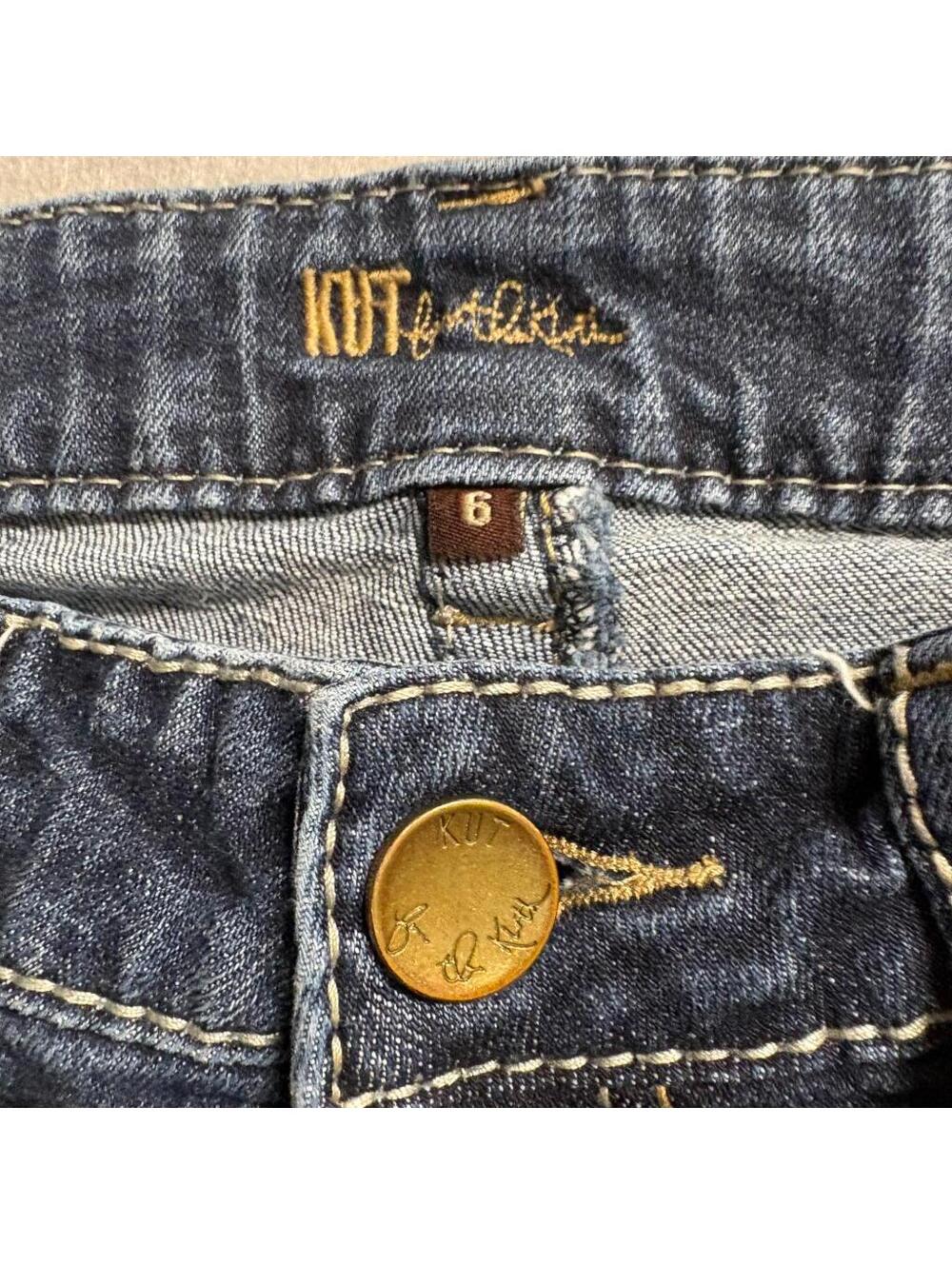 Kut from the Kloth Bootcut Jeans Womens Size 6 Blue Denim Stretch Flap Pocket - Picture 2 of 12